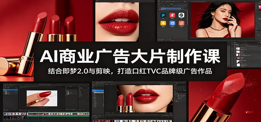 AI商业广告大片制作课：结合即梦2.0与剪映，打造口红TVC品牌级广告作品 - 网创在线