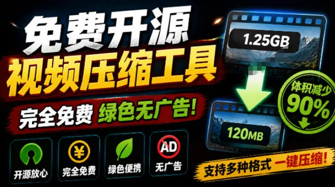 Github开源视频压缩瘦身工具，轻松压缩90%，并保持画质清晰，完全免费绿色无广告！VideoSlim - 网创在线