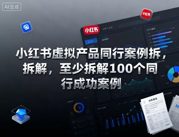 小红书虚拟产品同行案例拆解，至少拆解100个同行成功案例 - 网创在线