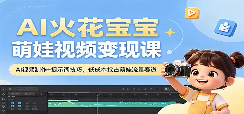 AI火花宝宝萌娃视频变现课：AI视频制作+提示词技巧，低成本抢占萌娃流量赛道 - 网创在线