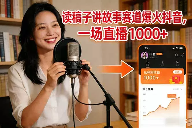 读稿子讲故事赛道爆火抖音，一场直播日入1000+ - 网创在线