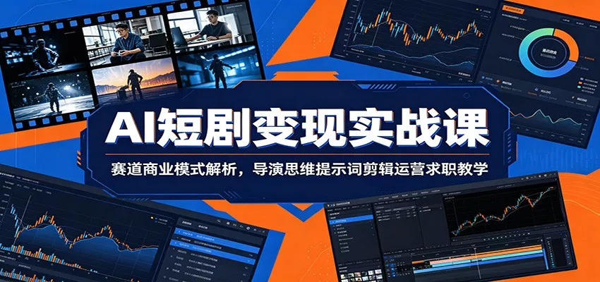 AI短剧变现实战课：赛道商业模式解析，导演思维提示词剪辑运营求职教学 - 网创在线