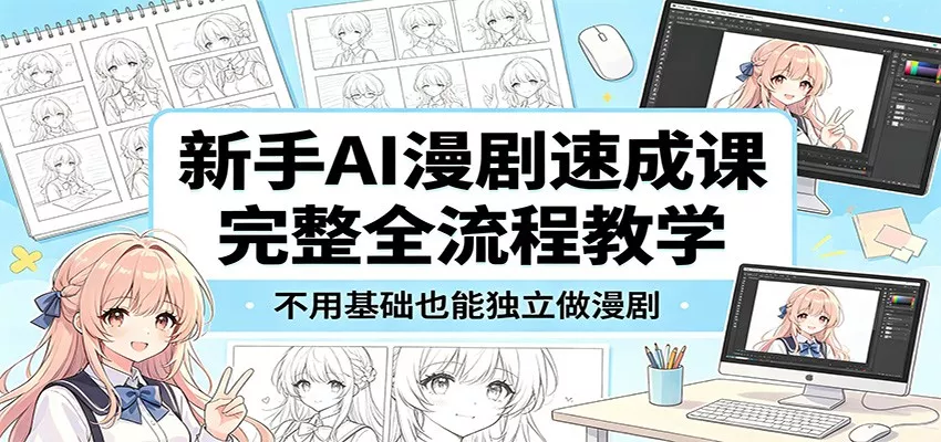 新手AI漫剧速成课：完整全流程教学，不用基础也能独立做漫剧 - 网创在线
