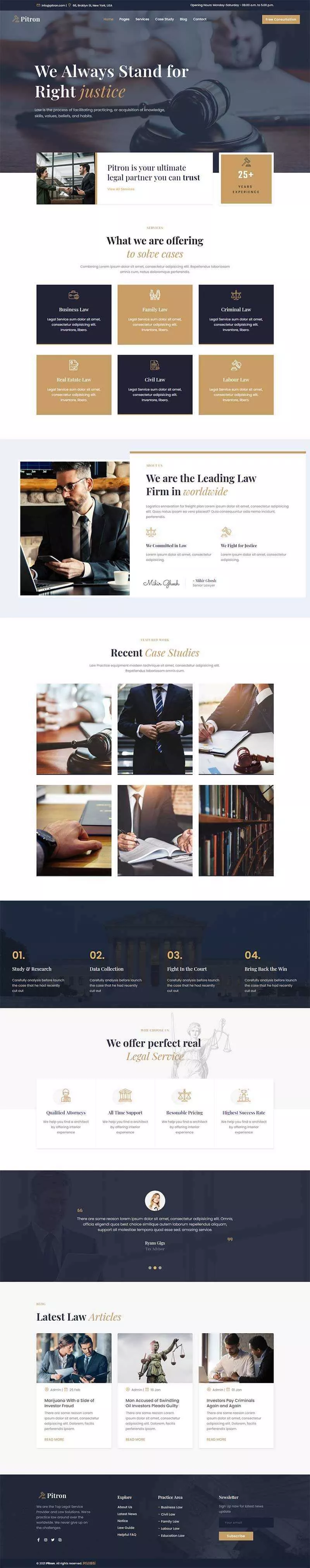 Bootstrap律师事务所网页html模板 - 网创在线