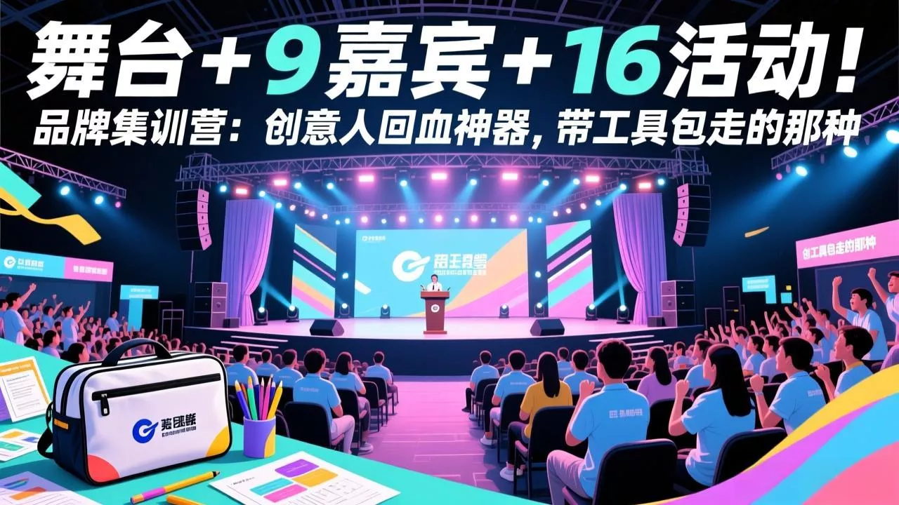 舞台 + 9 嘉宾 + 16 活动！品牌集训营：创意人回血神器，带工具包走的那种 - 网创在线