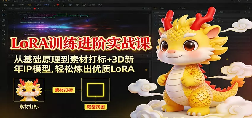LoRA训练进阶实战课：从基础原理到素材打标+3D新年IP模型，轻松炼出优质LoRA - 网创在线