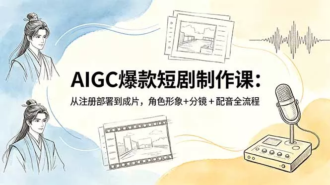 AIGC爆款短剧制作课：从注册部署到成片，角色形象+分镜+配音全流程 - 网创在线