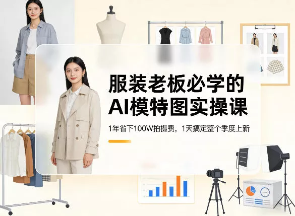 服装老板必学的AI模特图实操课，1年省下100W拍摄费，1天搞定整个季度上新 - 网创在线