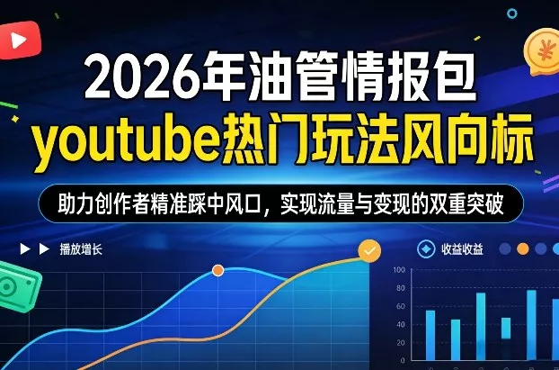 2026年油管情报包，youtube热门玩法风向标，助力创作者精准踩中风口，实现流量与变现的双重突破 - 网创在线