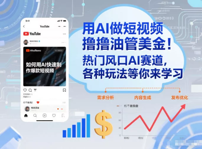 用AI做短视频撸油管美金，热门风口AI赛道，你不做我做，各种玩法等你来学习 - 网创在线