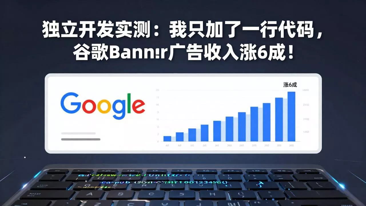 付费文章：独立开发实测：我只加了一行代码，谷歌Banner广告收入涨6成！ - 网创在线
