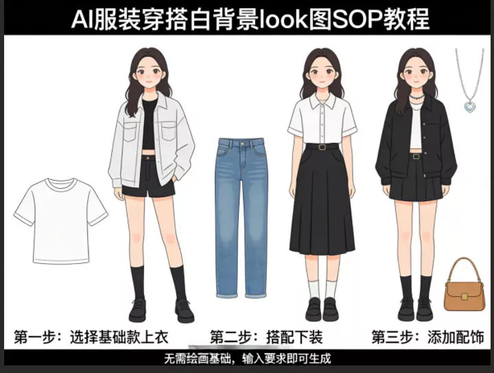 AI服装穿搭白背景look图SOP教程，不用会画画，提几句具体要求，AI就能还你一个奇迹 - 网创在线