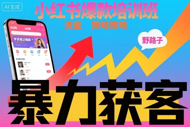 小红书爆款培训班，小红书获客野路子流量打法，暴力持续获客 - 网创在线