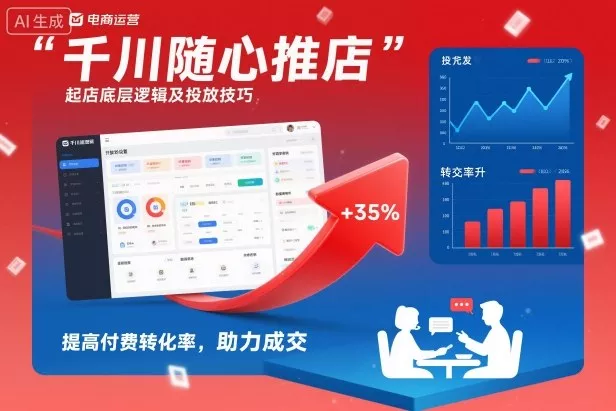 千川随心推起店底层逻辑及投放技巧，提高付费转化率，助力成交 - 网创在线