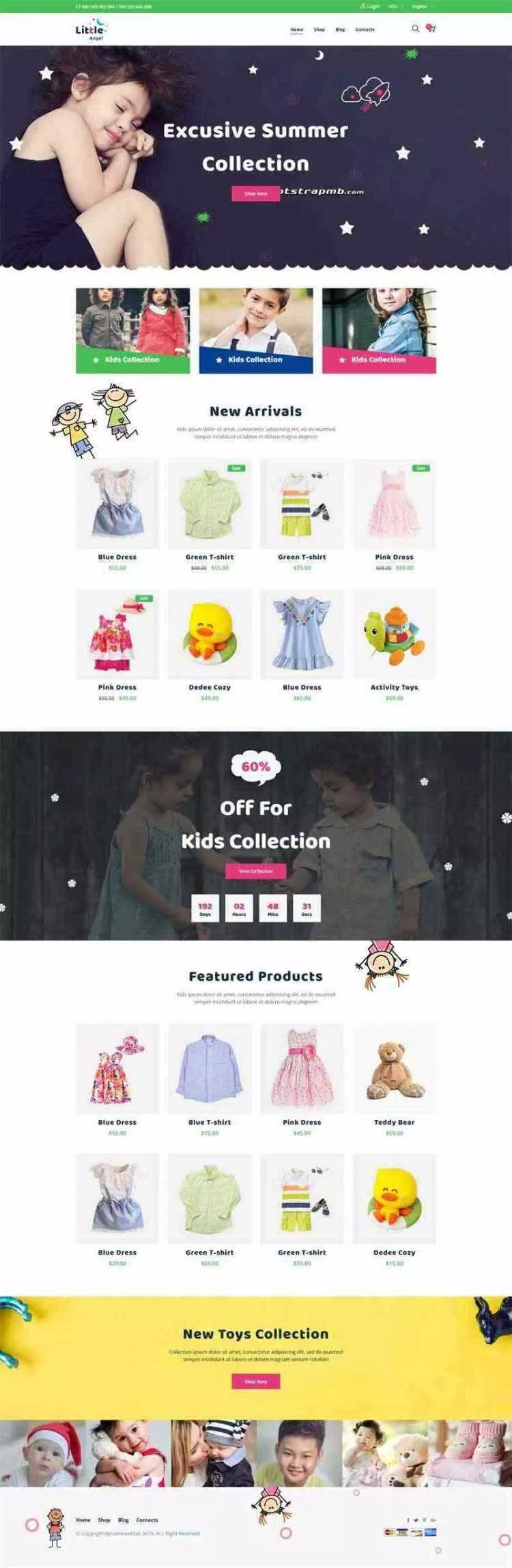 Bootstrap响应式卡通儿童用品童装商城 - 网创在线