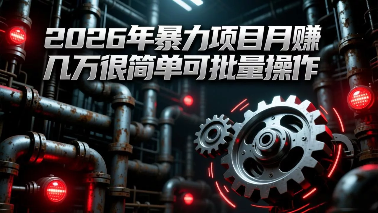 2026年暴力项目月赚几万很简单可批量操作，成本低，利润大 - 网创在线