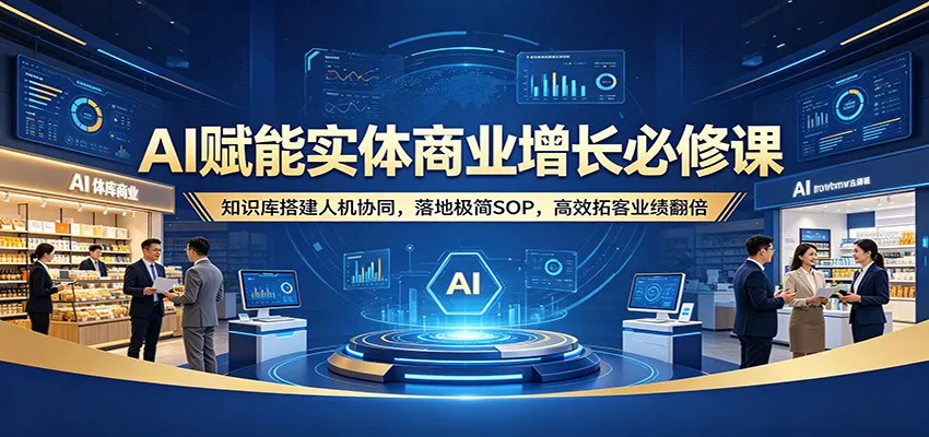 AI赋能实体商业增长必修课：知识库搭建人机协同，落地极简SOP，高效拓客业绩翻倍 - 网创在线