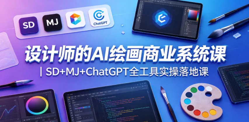 设计师的AI绘画商业系统课｜SD+MJ+ChatGPT全工具实操落地课 - 网创在线