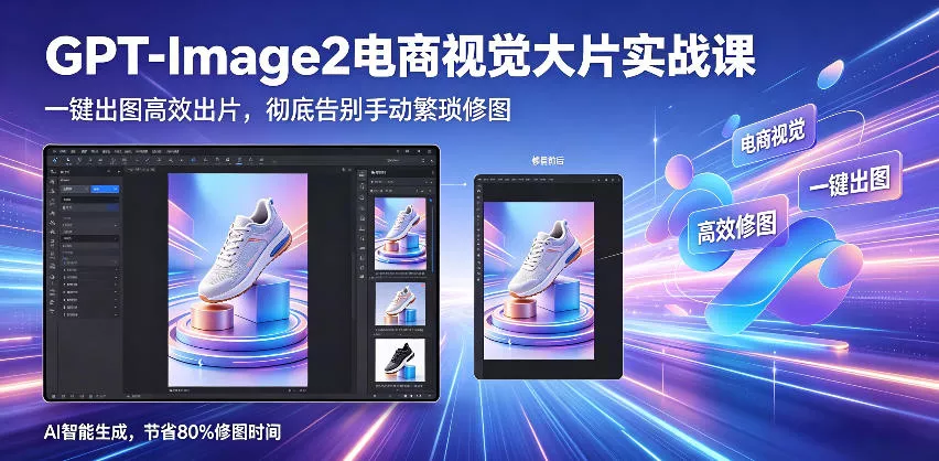 GPT-Image2电商视觉大片实战课，一键出图高效出片，彻底告别手动繁琐修图(更新) - 网创在线