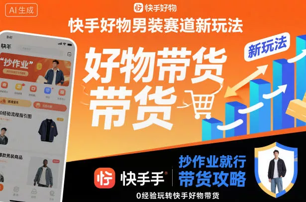 快手好物男装赛道新玩法，抄作业就行，0经验玩转快手好物带货 - 网创在线