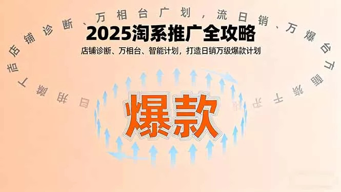 2025淘系推广全攻略，店铺诊断、万相台、智能计划，打造日销万级爆款计划 - 网创在线