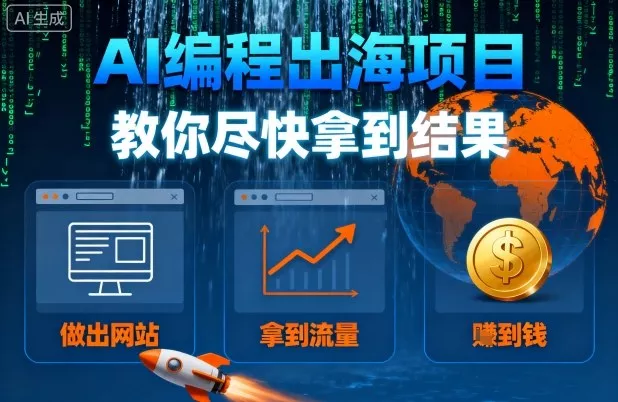 AI编程出海项目，教你尽快拿到结果-做出网站、拿到流量、賺到钱 - 网创在线