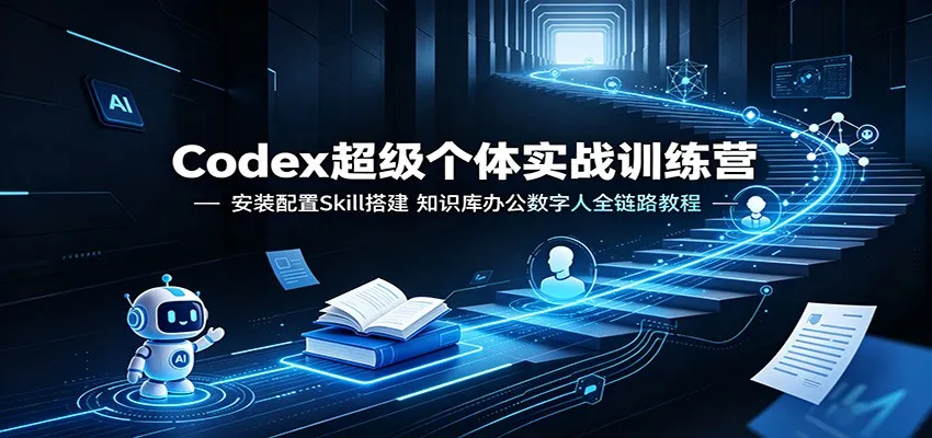 Codex超级个体实战训练营:安装配置Skill搭建,知识库办公数字人全链路教程 - 网创在线