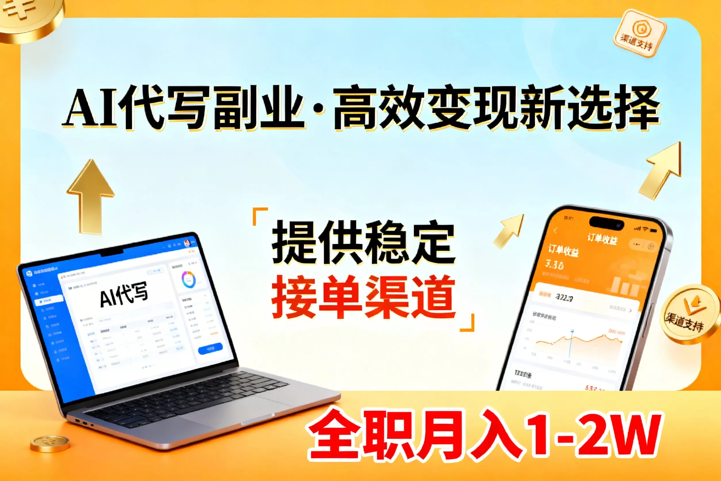 AI代写副业，高效变现，提供渠道，永不失业副业兼职 全职月入1-2W【SOP手册】 - 网创在线